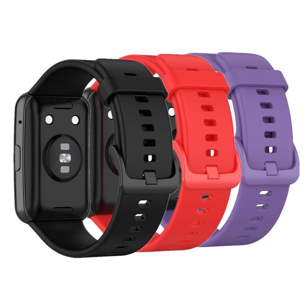 Huwokxix Watch Strap compatible with Huawei Watch Fit,Adjustable Silicone Sports Strap Replacement Band for Huawei Watch Fit Smart Watch