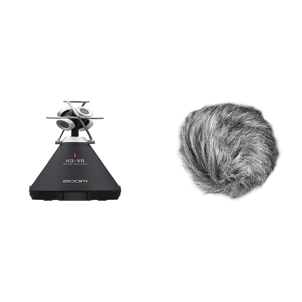 Zoom H3-VR 360 Audio Recorder, Records Ambisonics & Surround Sound Video, Music, and Streaming & Zoom WSU-1 Universal Windscreen, Reduce Wind Noise, Black