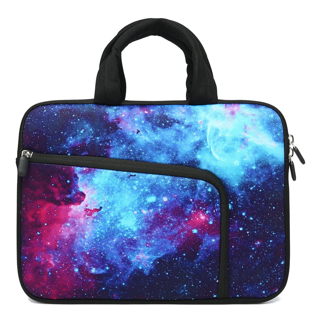 11 11.6 12 12.1 12.5 inches Laptop Sleeve Chromebook Case Ultrabook Case Notebook Sleeve PC Messenger Bag Tablet Case Neoprene Handle Sleeve for Adult Men Women, Two Pockets (Galaxy)