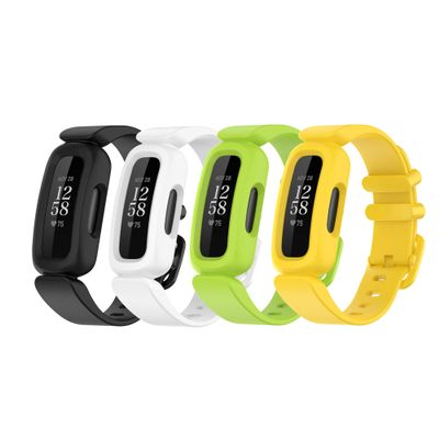 Bands Compatible with Fitbit Ace 3 for Kids Colorful Silicone Watch Strap Accessories Replacement Wristbands for Ace 3 for Boys Girls (Black&White&Lime&Yellow)