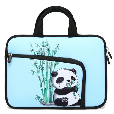 11 11.6 12 12.1 12.5 inches Laptop Sleeve Chromebook Case Ultrabook Case Notebook Sleeve PC Messenger Bag Tablet Case Neoprene Handle Sleeve for Adult Men Women, Two Pockets (Cute Panda)