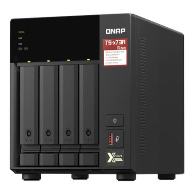 QNAP TS-473A-8G 4-Bay Storage - Ryzen V1500B 2.2GHz (Quad-Core), 8GB DDR4, 2 x 2.5G Ethernet, 2 x M.2, Tower