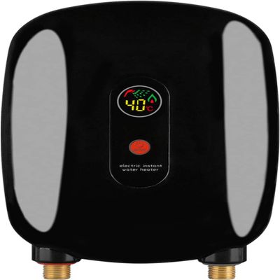 DNYSYSJ Tankless Instant Water Heater, 220V Electric Hot Water Heater with LCD Display Indoor Water Heater, 6KW Electric Tankless Water Heater for Kitchen Washing, Bathroom Shower (Black)