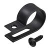 uxcell 19mm Nylon R Type Cable Clip Wire Clamp with Screws Black 50pcs view 1