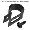 uxcell 19mm Nylon R Type Cable Clip Wire Clamp with Screws Black 50pcs view 3