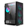Montech X3 Mesh, 6 Fans - 3X 140mm & 3X 120mm Fixed RGB Lighting Fans, ATX Mid-Tower PC Gaming Case, USB3.0, Door Open Tempered Glass Side Panel, High Airflow, Black view 1