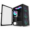 Montech X3 Mesh, 6 Fans - 3X 140mm & 3X 120mm Fixed RGB Lighting Fans, ATX Mid-Tower PC Gaming Case, USB3.0, Door Open Tempered Glass Side Panel, High Airflow, Black view 2