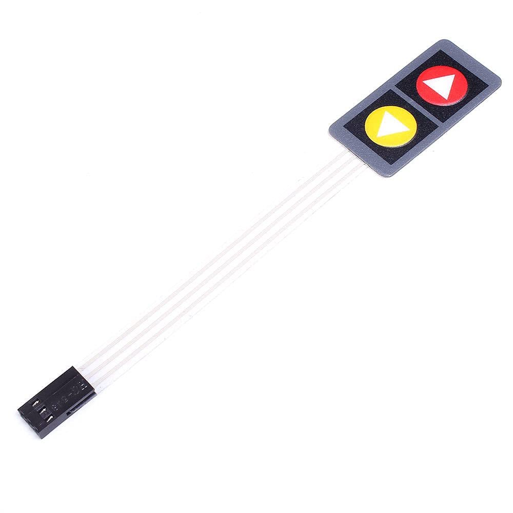 Membrane Switch Keypad Matrix Keyboard 1x2 with Mark 2 Keys Display Switch Control Panel for DIY UP Down 1x2 Matrix Array 2 Key