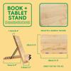 BambooMN Universal Bamboo Book Stand, for Cookbooks, Reading, Cell Phone, Art, Sheet Music, Tablet - Portable and Foldable with 5 Position Adjustable Tilt - 2 Units view 3