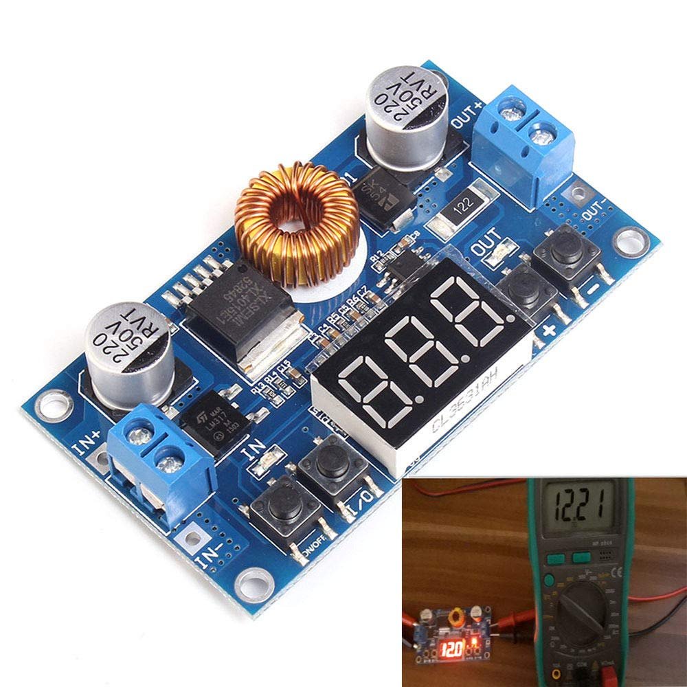 5A 5-36V to 1.2V-32V Step Down Module DC-DC Adjustable Voltage Buck Converter Board 75W Voltmeter Digital Lithium Charger