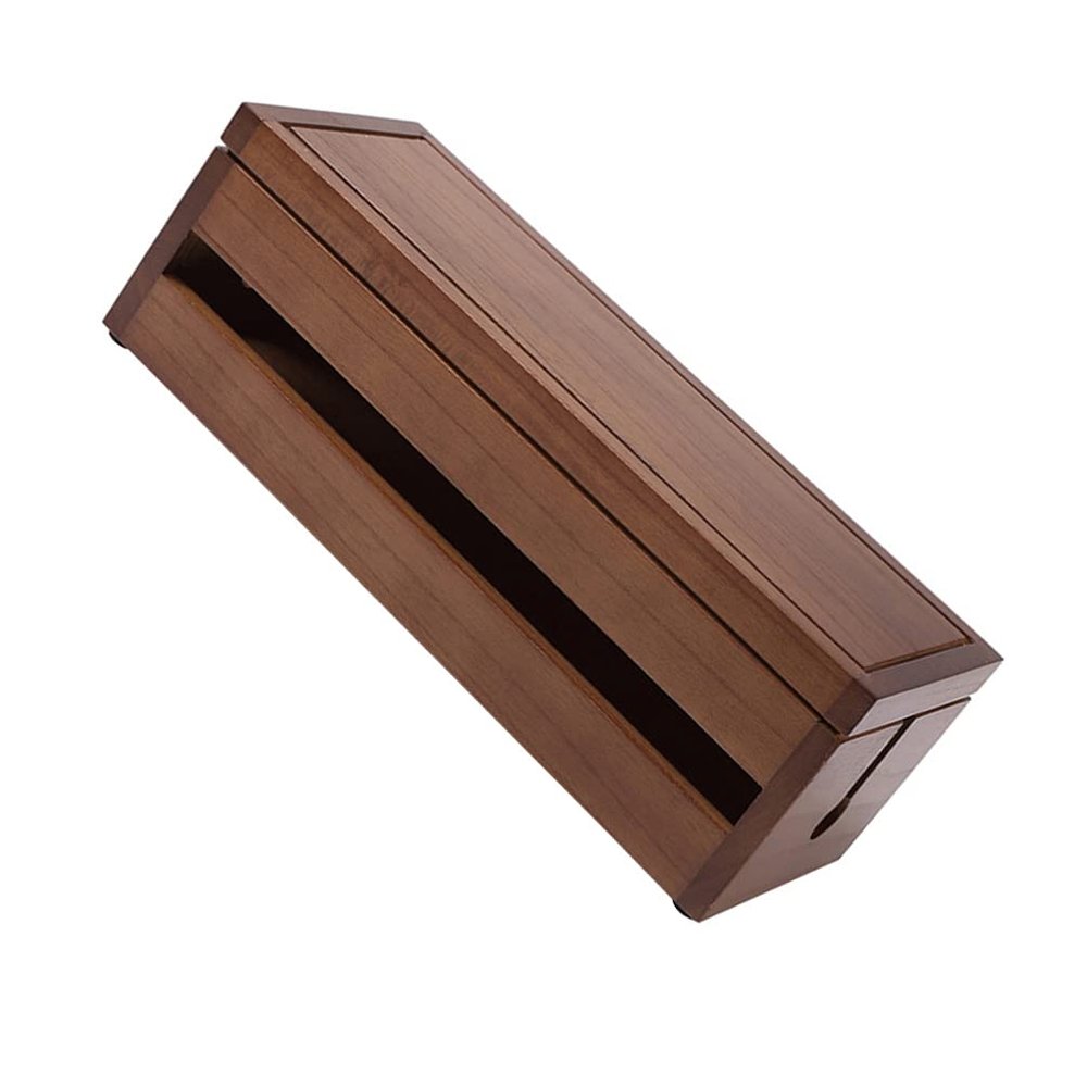 Cabilock Wooden Cord Organizer Cable Case for Countertop Cord Strip Storage Multi-Functional Wire Box