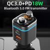 Bluetooth 5.0 FM Transmitter for Car, QC3.0+Type-C PD 18W Wireless Bluetooth FM Radio Adapter Bass Sound Music Player FM Car Kit with Hands-Free Calling view 4