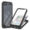 XYX Case Compatible with iPod Touch, Clear Built-in Screen Protector Full Body Hybrid Heavy Duty Protection Case for iPod Touch 7th/6th/5th Gen, Black view 1