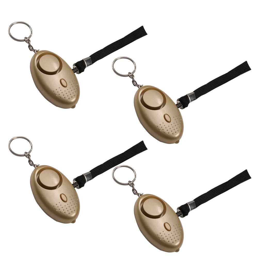 Aicosineg 4Pcs Safe Sound Personal Alarm 120DB with LED Lights, Gold