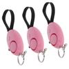 Aicosineg 3Pcs Safe Sound Personal Alarm 120DB Personal Security Alarm Keychain with LED Lights Emergency Safety Alarm Keychain for Women Men Children Bags Backpacks Suitcases Keys Pink view 2