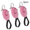 Aicosineg 3Pcs Safe Sound Personal Alarm 120DB Personal Security Alarm Keychain with LED Lights Emergency Safety Alarm Keychain for Women Men Children Bags Backpacks Suitcases Keys Pink view 3