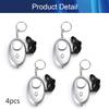 Aicosineg 4Pcs Safe Sound Personal Alarm 120DB Personal Security Alarm Keychain with LED Lights Emergency Safety Alarm Keychain for Women Men Children Bags Backpacks Suitcases Keys Silver view 4