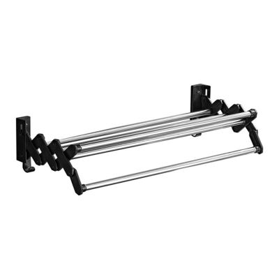 GXFWJD Clothes Drying Rack Wall Mounted Towel Rack Towel Bar Smooth Round Stainless Steel Rods Retractable-Clothes Drying Rack Easy to Install (Color : Nonporous, Size : 50cm)