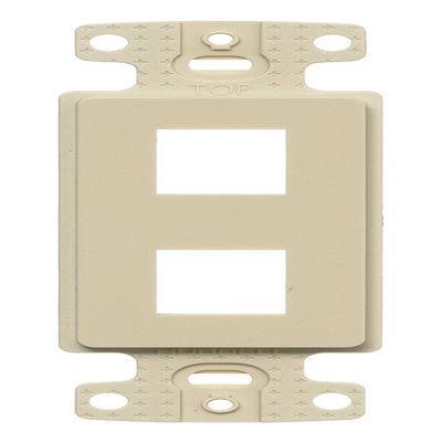 2 Port Decorator Keystone Frame Plate44; Ivory