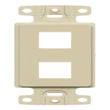 2 Port Decorator Keystone Frame Plate44; Ivory