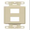 2 Port Decorator Keystone Frame Plate44; Ivory view 1