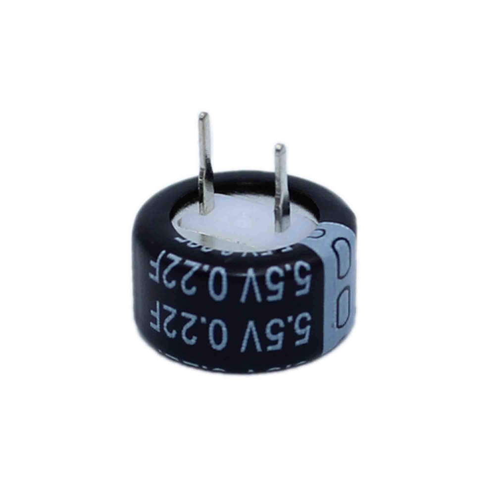 Reland Sun 5Pcs 5.5V Capacitance 0.1F 0.22F 0.33F 0.47F 1.0F 1.5F 4.0F Super Farad Capacitor H-Type V-Type C-Type Button Super Capacitor (0.22F-C-Type)