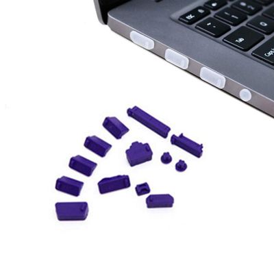 16PCS Universal Computer Anti Dust Stopper/Plug, Soft Silicone Dustproof Laptop Port Covers Purple
