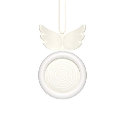 Angel Neck Fan Leafless Belt Lanyard Small Fan Handheld Fan USB Charging Gift Fan, White