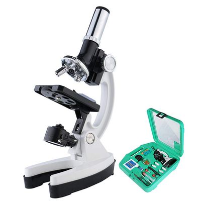 JF-XUAN 100X-1200X Digital Microscope Set with Accessories Kit for Children Kids Students Gift All-Metal 1200X White Microscop (Magnification : 1200X)