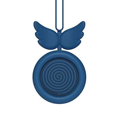 Angel Neck Fan Leafless Belt Lanyard Small Fan Handheld Fan USB Charging Gift Fan, Blue