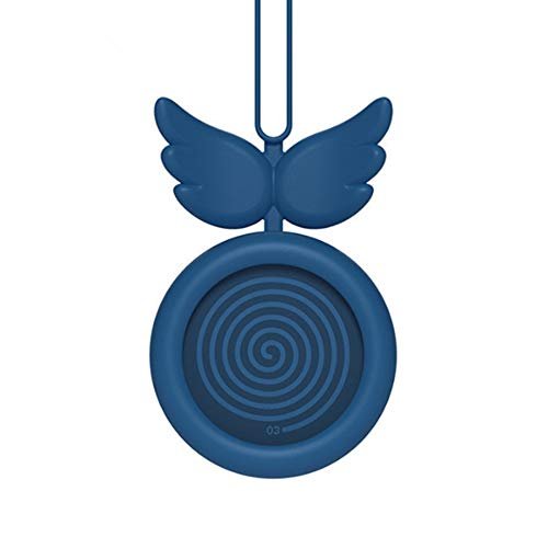 Angel Neck Fan Leafless Belt Lanyard Small Fan Handheld Fan USB Charging Gift Fan, Blue