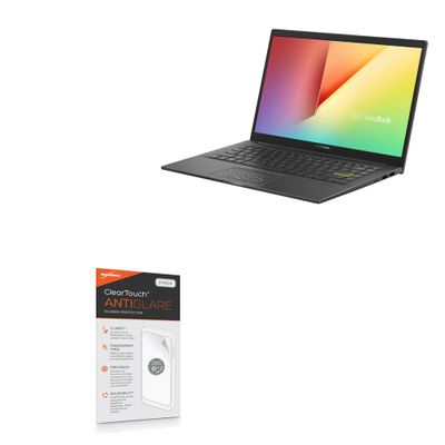 BoxWave Screen Protector Compatible with ASUS VivoBook 14 K513 - ClearTouch Anti-Glare (2-Pack), Anti-Fingerprint Matte Film Skin