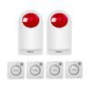 Strobe Siren Panic Alarm Button Siren Alarm with Light for Home Caring Loud Outdoor SOS Alert System 2 Red Flashing Siren and 4 Emergency Button for Store Hotel Jewelry Shop Security view 1