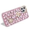 Diamond Case for Samsung Galaxy S21 5G,MOIKY Fashion 3D Bling Rhinestone Pearl Flower Case Clear Crystal Shiny Luxury Handmade Transparent Protective Cover Case for Samsung Galaxy S21 5G - Pink#2 view 4