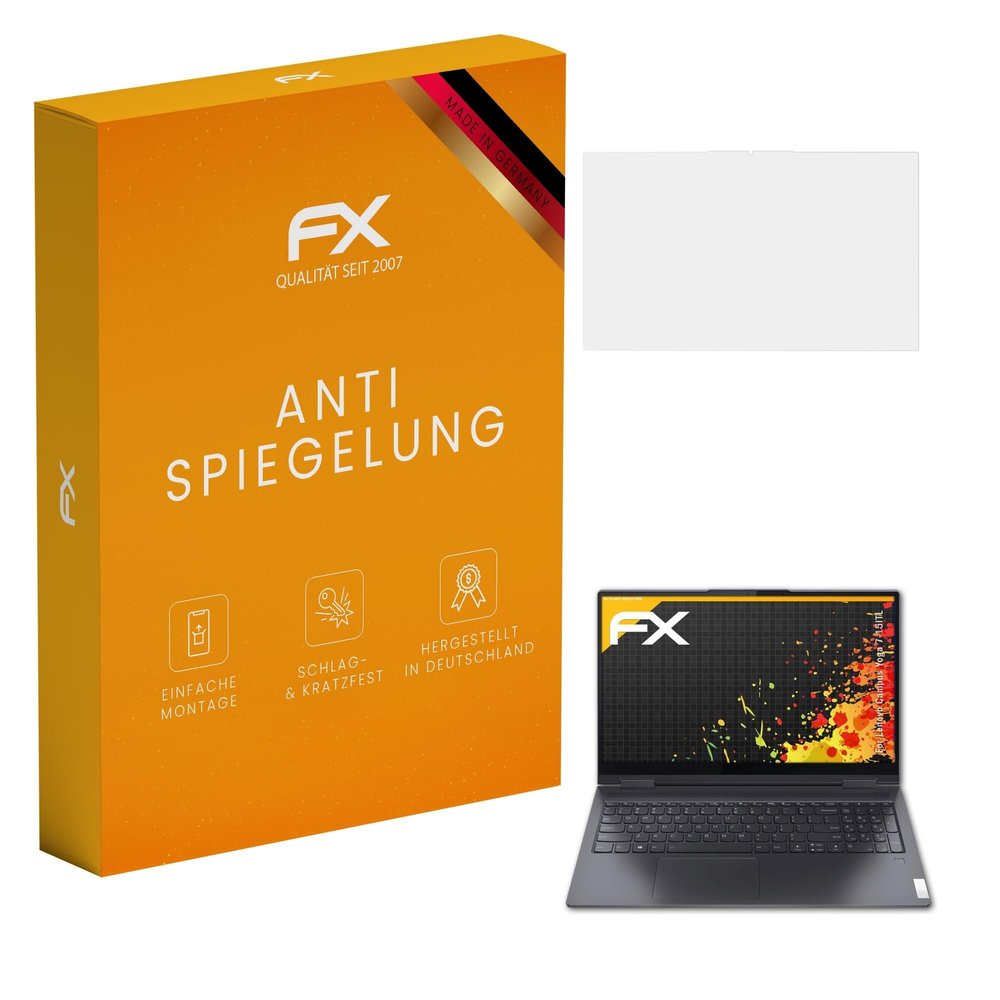 atFoliX Screen Protector compatible with Lenovo Campus Yoga 7-15ITL Screen Protection Film, anti-reflective and shock-absorbing FX Protector Film (2X)