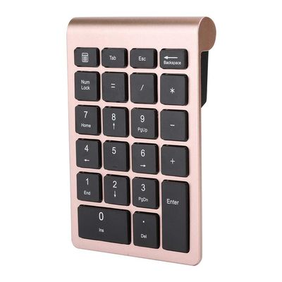 Wireless Numeric Keypad, Mini Digital Numpad 22 Keys Ergonomic Number Pad Keyboard with 2.4G USB Receiver for Laptop/PC/Desktop(Rose Gold)