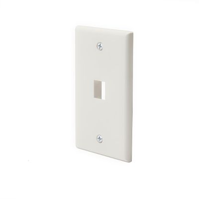 trueCABLE 1 Port Single Gang Keystone Wall Plate, UL Listed, Low Profile Design, Universally Compatible with Modular Ethernet, A/V, Coaxial, and Optical Fiber Keystones, 1 Pack, Matte White