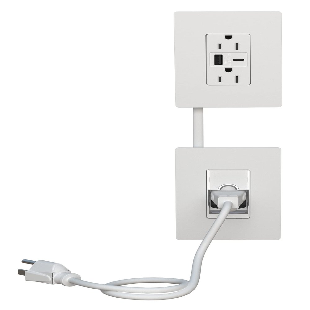 Legrand Wiremold In-Wall Power Outlet Extender Kit, White, 6 Foot Cable, For Kitchen Remodel and Outlet Relocation, IWPE-WH
