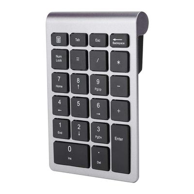 Wireless Numeric Keypad, Mini Digital Numpad 22 Keys Ergonomic Number Pad Keyboard with 2.4G USB Receiver for Laptop/PC/Desktop(Iron Grey)