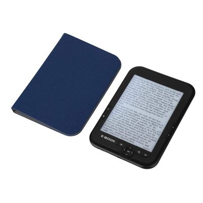 E-Reader, 6 inch EBook Reader with EInk Screen, 1024 x 768 Resolution Display 300DPI Electronic Paper Book with Blue Cover, E-Paper Supports TF Card for Adult, Kids(Black 2)