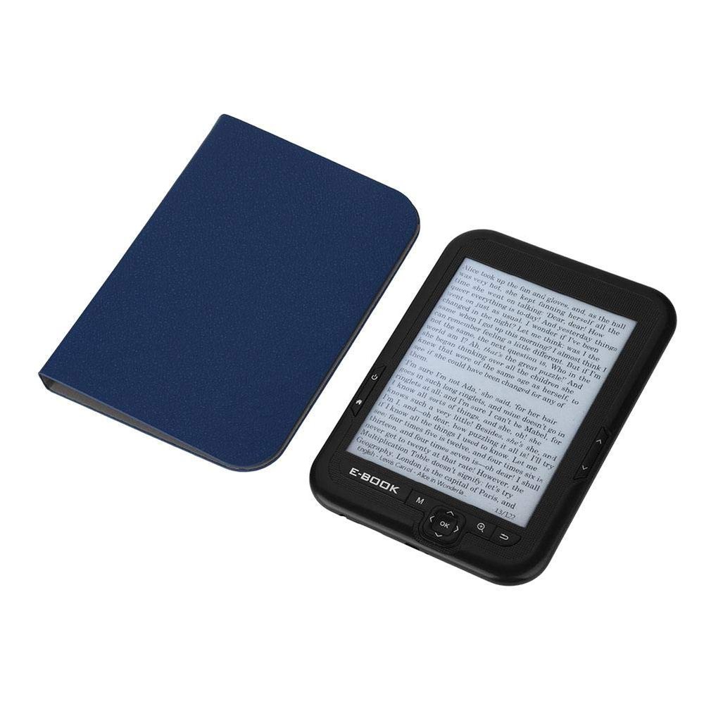 E-Reader, 6 inch EBook Reader with EInk Screen, 1024 x 768 Resolution Display 300DPI Electronic Paper Book with Blue Cover, E-Paper Supports TF Card for Adult, Kids(Black 2)