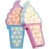 Mudder 2 Pcs Ice Cream Light Party Decorations Woden LED Light, Blue-Pink view 1