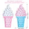 Mudder 2 Pcs Ice Cream Light Party Decorations Woden LED Light, Blue-Pink view 2