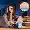 Mudder 2 Pcs Ice Cream Light Party Decorations Woden LED Light, Blue-Pink view 4