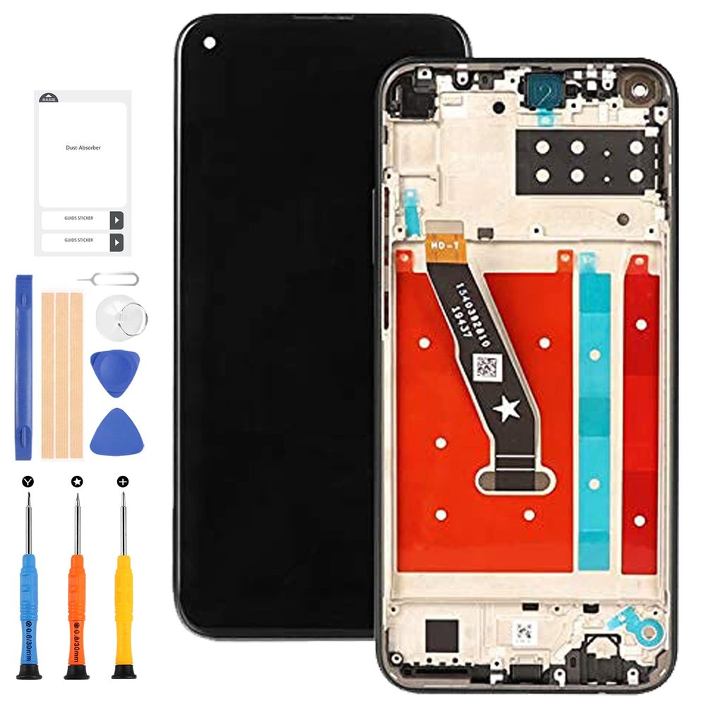 Original Replacement for Huawei P40 Lite E ART-L28 ART-L29 ART-L29N LCD Display Digitizer Glass Panel for Huawei Y7P 2020 LCD Display Accessory Parts with Frame (Black with Frame)