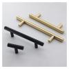 Kitchen drawer cupboard door handle Black Golden Cupboard Handle Brushed Stainless Steel Kitchen Cabinet Door Knob Furniture Drawer Pull Hardware Pulls Bar Handle for Family restaurant bathroom bedroo view 4