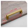 Kitchen drawer cupboard door handle 2pcs Simple Style Matte Gold Cabinet Handles Solid Aluminum Alloy Kitchen Cupboard Pulls Drawer Knobs Furniture Handle Hardware for Family restaurant bathroom bedro view 2