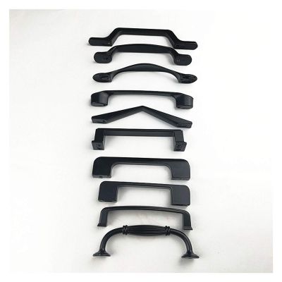 YUNSI Kitchen Drawer Cupboard Door Handle Hole spacing 96mm Zinc Alloy Black Cabinet Handles American Style Kitchen Door Pulls Drawer Knobs Furniture Handle for Family Restaurant Bathroom Bedroom bar