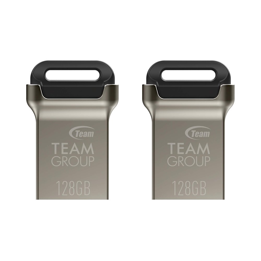 TEAMGROUP C162 128GB 2 Pack USB 3.2 Gen 1 USB 3.1/3.0 Mini Fits Metal Read 140MB/s Flash Thumb Drive External Data Storage Memory Stick Compatible with Computer/Laptop Black TC1623128GB22