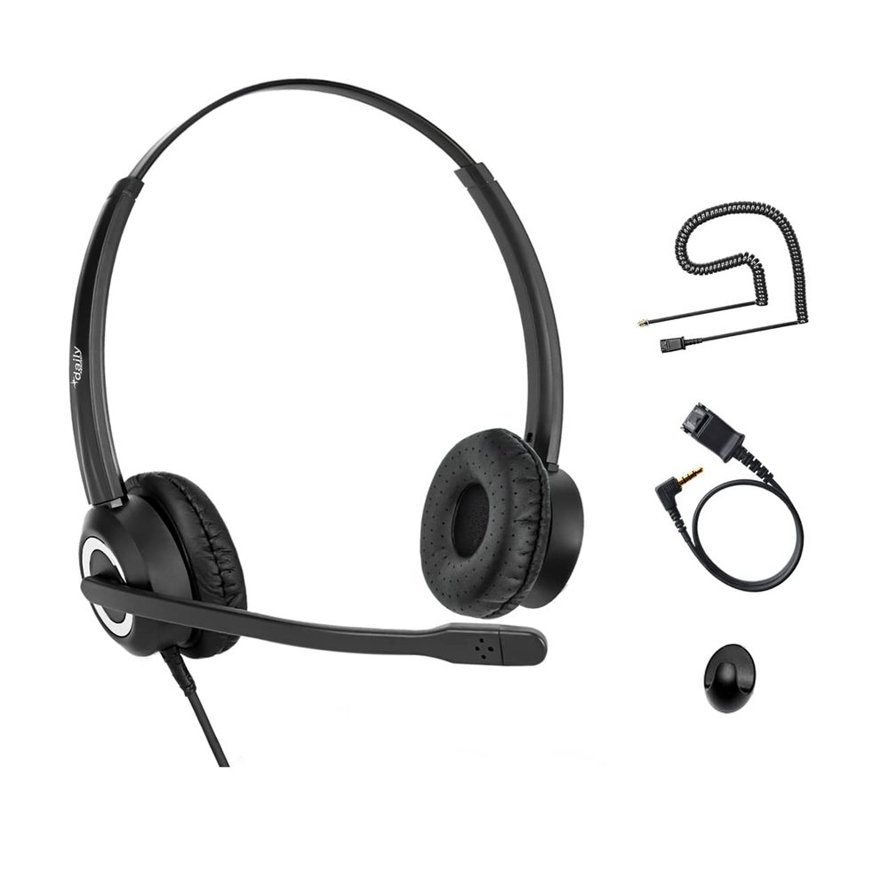 Cisco Headset Noise Cancelling Mic Compatible with Cisco Phone 6841 6871 7941g 7961g 7971g 8811 8845 8865 8941 8961 Series Models Includes U10 RJ9 Cord and 3.5mm Smartphone Adapter